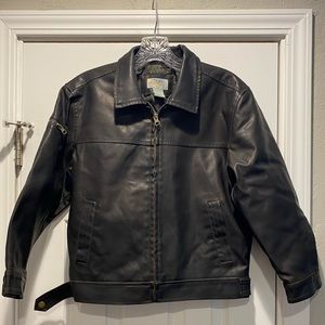 Momo Kids Faux Leather Jacket, Dark Brown, size small/8
